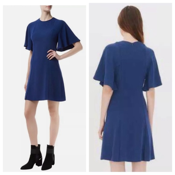 Sandro Yoko Fluted Crepe Dress - Picture 2 of 8